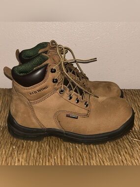 Red Wing RW Waterproof Men’s 6” Work Boots Tan Nubuck Leather Lace Up Workwear
